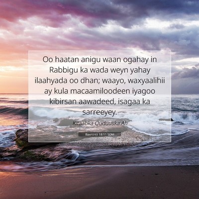 Picture 07 - Baxniintii 18:11 SOM - Oo haatan anigu waan ogahay in Rabbigu ka wada - Bible Verse Picture