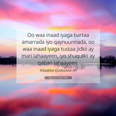 Picture 07 - Baxniintii 18:20 SOM - Oo waa inaad iyaga bartaa amarrada iyo - Bible Verse Picture
