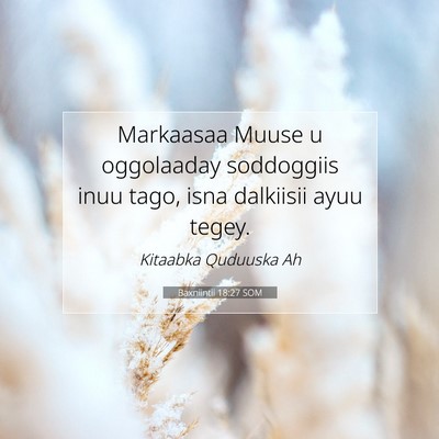 Picture 07 - Baxniintii 18:27 SOM - Markaasaa Muuse u oggolaaday soddoggiis inuu - Bible Verse Picture