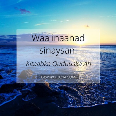 Picture 07 - Baxniintii 20:14 SOM - Waa inaanad - Bible Verse Picture