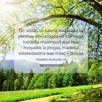 Picture 07 - Baxniintii 22:30 SOM - Oo sidaas oo kalena waa inaad ka yeeshaa - Bible Verse Picture