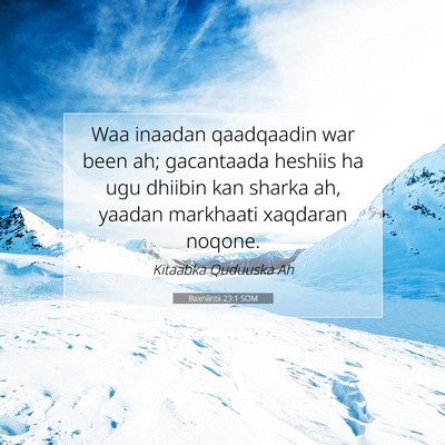 Picture 07 - Baxniintii 23:1 SOM - Waa inaadan qaadqaadin war been ah; gacantaada - Bible Verse Picture