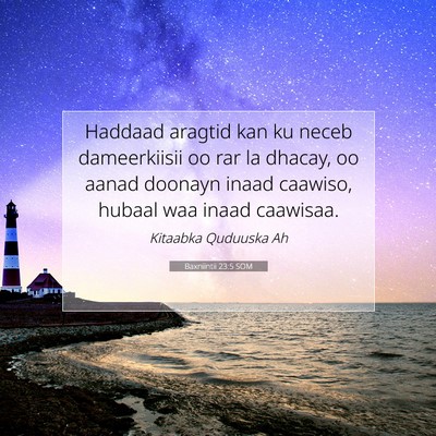 Picture 07 - Baxniintii 23:5 SOM - Haddaad aragtid kan ku neceb dameerkiisii oo rar - Bible Verse Picture