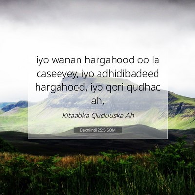 Picture 07 - Baxniintii 25:5 SOM - iyo wanan hargahood oo la caseeyey, iyo - Bible Verse Picture