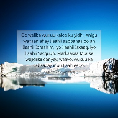 Picture 07 - Baxniintii 3:6 SOM - Oo weliba wuxuu kaloo ku yidhi, Anigu waxaan ahay - Bible Verse Picture