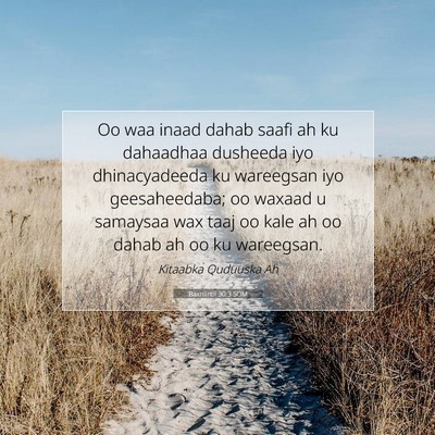 Picture 07 - Baxniintii 30:3 SOM - Oo waa inaad dahab saafi ah ku dahaadhaa dusheeda - Bible Verse Picture