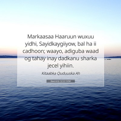 Picture 07 - Baxniintii 32:22 SOM - Markaasaa Haaruun wuxuu yidhi, Sayidkaygiiyow, - Bible Verse Picture