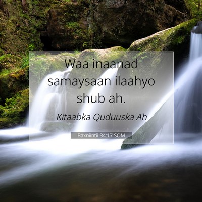 Picture 07 - Baxniintii 34:17 SOM - Waa inaanad samaysaan ilaahyo shub - Bible Verse Picture