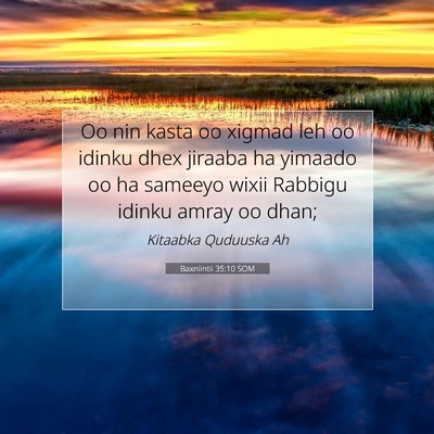 Picture 07 - Baxniintii 35:10 SOM - Oo nin kasta oo xigmad leh oo idinku dhex jiraaba - Bible Verse Picture