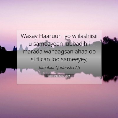 Picture 07 - Baxniintii 39:27 SOM - Waxay Haaruun iyo wiilashiisii u sameeyeen - Bible Verse Picture