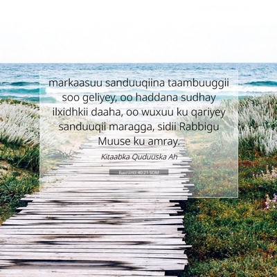 Picture 07 - Baxniintii 40:21 SOM - markaasuu sanduuqiina taambuuggii soo geliyey, oo - Bible Verse Picture