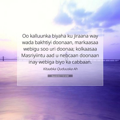 Picture 07 - Baxniintii 7:18 SOM - Oo kalluunka biyaha ku jiraana way wada bakhtiyi - Bible Verse Picture