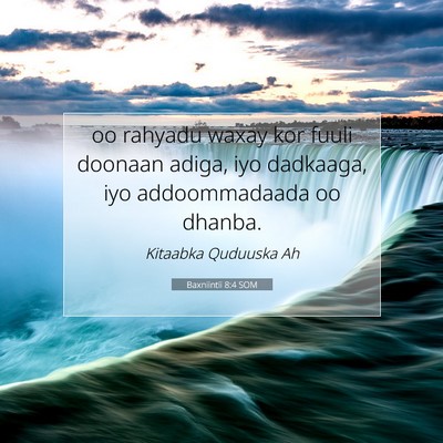 Picture 07 - Baxniintii 8:4 SOM - oo rahyadu waxay kor fuuli doonaan adiga, iyo - Bible Verse Picture