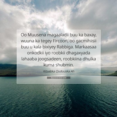 Picture 07 - Baxniintii 9:33 SOM - Oo Muusena magaaladii buu ka baxay, wuuna ka - Bible Verse Picture