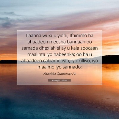 Picture 07 - Bilowgii 1:14 SOM - Ilaahna wuxuu yidhi, Iftiimmo ha ahaadeen meesha - Bible Verse Picture
