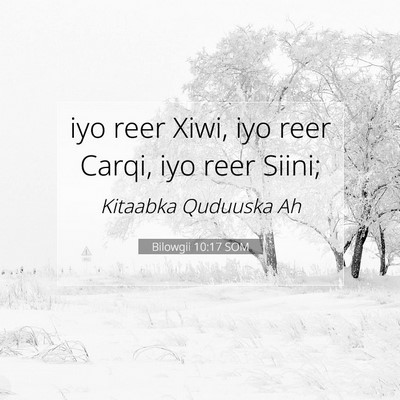 Picture 07 - Bilowgii 10:17 SOM - iyo reer Xiwi, iyo reer Carqi, iyo reer - Bible Verse Picture