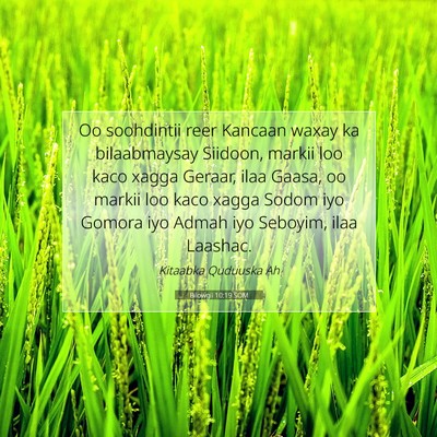 Picture 07 - Bilowgii 10:19 SOM - Oo soohdintii reer Kancaan waxay ka bilaabmaysay - Bible Verse Picture