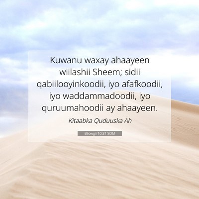 Picture 07 - Bilowgii 10:31 SOM - Kuwanu waxay ahaayeen wiilashii Sheem; sidii - Bible Verse Picture
