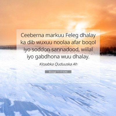 Picture 07 - Bilowgii 11:17 SOM - Ceeberna markuu Feleg dhalay ka dib wuxuu noolaa - Bible Verse Picture