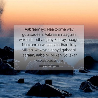 Picture 07 - Bilowgii 11:29 SOM - Aabraam iyo Naaxoorna way guursadeen: Aabraam - Bible Verse Picture