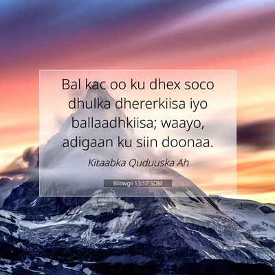 Picture 07 - Bilowgii 13:17 SOM - Bal kac oo ku dhex soco dhulka dhererkiisa iyo - Bible Verse Picture