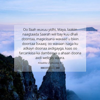 Picture 07 - Bilowgii 17:19 SOM - Oo Ilaah wuxuu yidhi, Maya, laakiin naagtaada - Bible Verse Picture