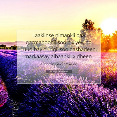 Picture 07 - Bilowgii 19:10 SOM - Laakiinse nimankii baa gacmahoodii soo bixiyey, - Bible Verse Picture