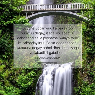 Picture 07 - Bilowgii 19:30 SOM - Luudna Socar wuu ka baxay, oo buurtuu degay, - Bible Verse Picture