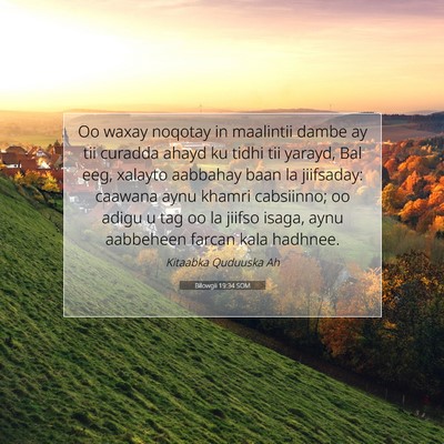 Picture 07 - Bilowgii 19:34 SOM - Oo waxay noqotay in maalintii dambe ay tii - Bible Verse Picture