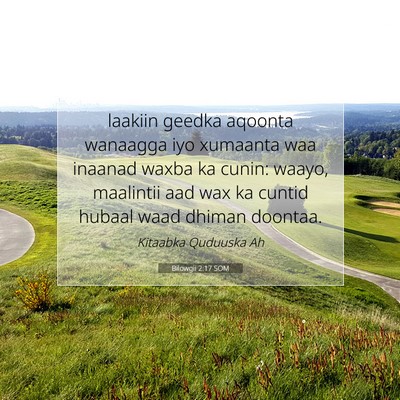 Picture 07 - Bilowgii 2:17 SOM - laakiin geedka aqoonta wanaagga iyo xumaanta waa - Bible Verse Picture