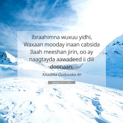 Picture 07 - Bilowgii 20:11 SOM - Ibraahimna wuxuu yidhi, Waxaan mooday inaan - Bible Verse Picture