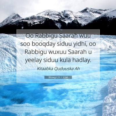 Picture 07 - Bilowgii 21:1 SOM - Oo Rabbigu Saarah wuu soo booqday siduu yidhi, oo - Bible Verse Picture