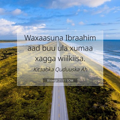 Picture 07 - Bilowgii 21:11 SOM - Waxaasuna Ibraahim aad buu ula xumaa xagga - Bible Verse Picture