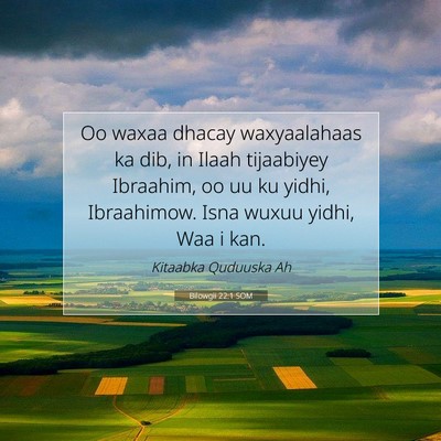 Picture 07 - Bilowgii 22:1 SOM - Oo waxaa dhacay waxyaalahaas ka dib, in Ilaah - Bible Verse Picture