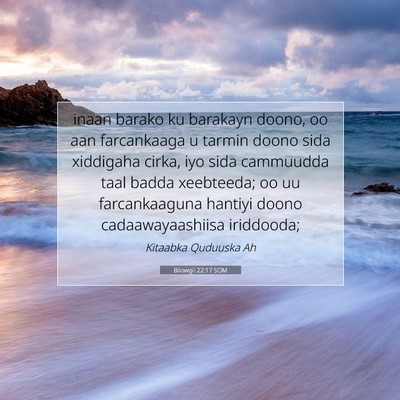 Picture 07 - Bilowgii 22:17 SOM - inaan barako ku barakayn doono, oo aan - Bible Verse Picture