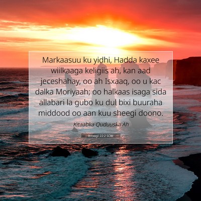 Picture 07 - Bilowgii 22:2 SOM - Markaasuu ku yidhi, Hadda kaxee wiilkaaga - Bible Verse Picture