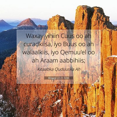 Picture 07 - Bilowgii 22:21 SOM - Waxay yihiin Cuus oo ah curadkiisa, iyo Buus oo - Bible Verse Picture