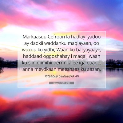 Picture 07 - Bilowgii 23:13 SOM - Markaasuu Cefroon la hadlay iyadoo ay dadkii - Bible Verse Picture