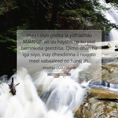 Picture 07 - Bilowgii 23:9 SOM - inuu i siiyo godka la yidhaahdo Makfelah oo uu - Bible Verse Picture