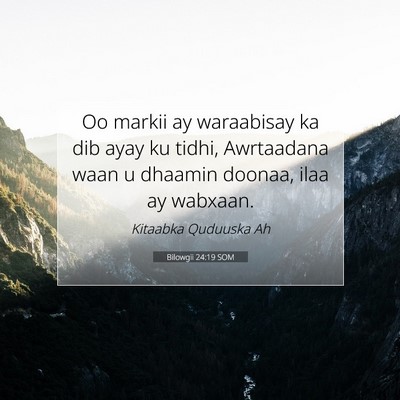 Picture 07 - Bilowgii 24:19 SOM - Oo markii ay waraabisay ka dib ayay ku tidhi, - Bible Verse Picture