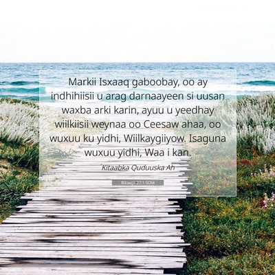 Picture 07 - Bilowgii 27:1 SOM - Markii Isxaaq gaboobay, oo ay indhihiisii u arag - Bible Verse Picture