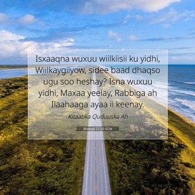 Picture 07 - Bilowgii 27:20 SOM - Isxaaqna wuxuu wiilkiisii ku yidhi, - Bible Verse Picture