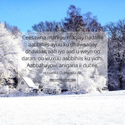 Picture 07 - Bilowgii 27:34 SOM - Ceesawna markuu maqlay hadalkii aabbihiis ayuu ku - Bible Verse Picture