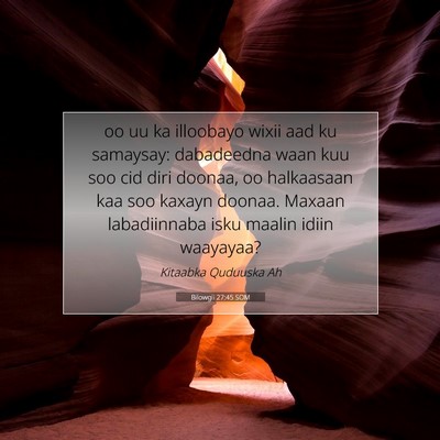 Picture 07 - Bilowgii 27:45 SOM - oo uu ka illoobayo wixii aad ku samaysay: - Bible Verse Picture