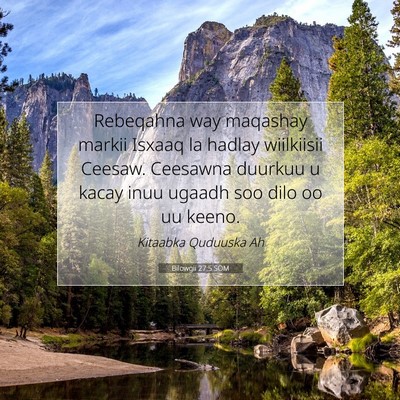 Picture 07 - Bilowgii 27:5 SOM - Rebeqahna way maqashay markii Isxaaq la hadlay - Bible Verse Picture