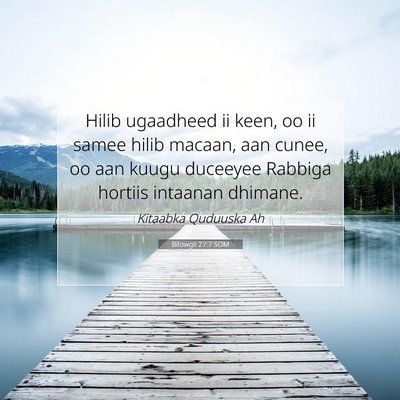 Picture 07 - Bilowgii 27:7 SOM - Hilib ugaadheed ii keen, oo ii samee hilib - Bible Verse Picture