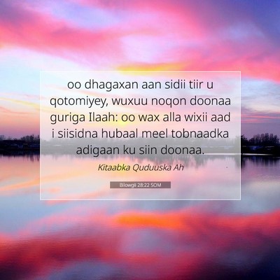 Picture 07 - Bilowgii 28:22 SOM - oo dhagaxan aan sidii tiir u qotomiyey, wuxuu - Bible Verse Picture
