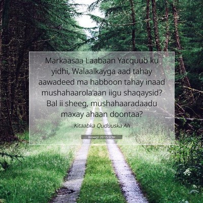 Picture 07 - Bilowgii 29:15 SOM - Markaasaa Laabaan Yacquub ku yidhi, Walaalkayga - Bible Verse Picture