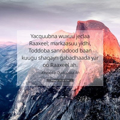 Picture 07 - Bilowgii 29:18 SOM - Yacquubna wuxuu jeclaa Raaxeel; markaasuu yidhi, - Bible Verse Picture