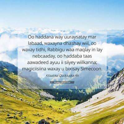Picture 07 - Bilowgii 29:33 SOM - Oo haddana way uuraysatay mar labaad, waxayna - Bible Verse Picture